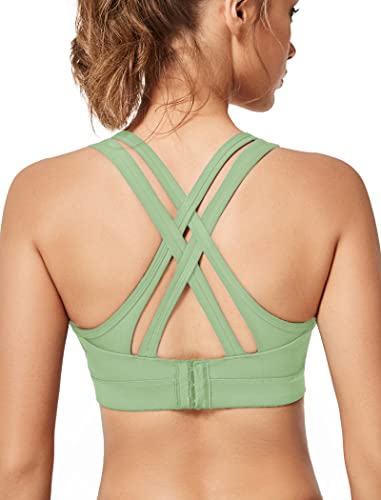 Yvette Women High Impact Sports Bras Criss Cross Back Sexy Running Bra