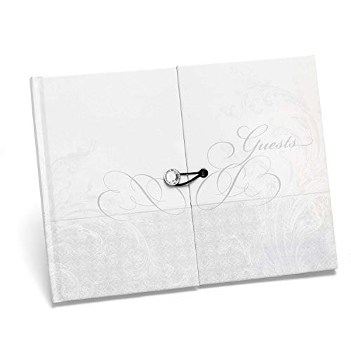 Hortense B. Hewitt Gatefold Guest Book, 10.25 x 7.75-Inches, Silver