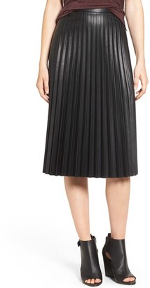 Women's Trouve Faux Leather Pleat Skirt