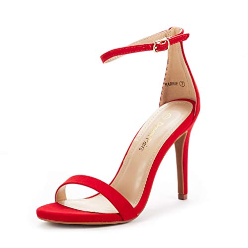 Karrie Red Suede High Stiletto Pump Heel Sandals