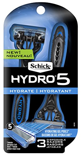 Schick Hydro 5 Disposable Razors For Men With Flip Beard Trimmer, 3 Count