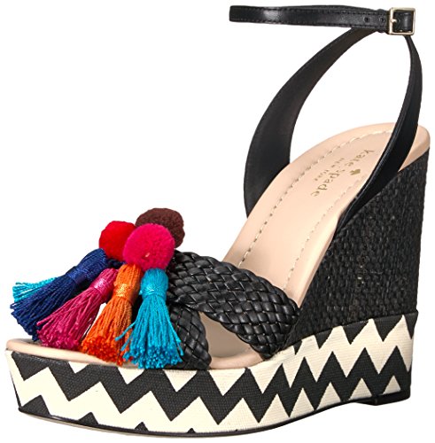 Kate Spade New York Women's Delancey Wedge Sandal, Black, 5 M US