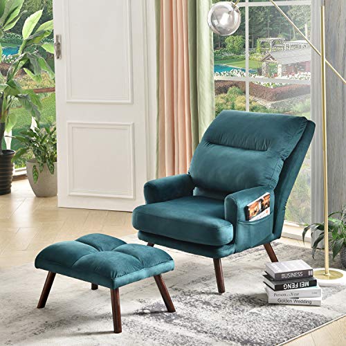 OVIOS Mid-Century Recliner Chair with Ottoman 