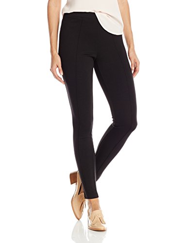 No Nonsense Women's Ponte Knit Pintuck Legging, Black, M