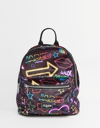 Jaded London Velvet Neon Signs Backpack