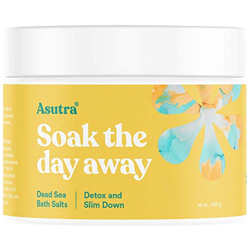 Asutra, Detox & Slim Down, 100% Pure Dead Sea Bath Salts, Cleanse, Purify & Fight Cellulite, Rich In Vital Healing Minerals, Organic Eucalyptus, Tea Tree and Lemon Essential Oils, 16oz