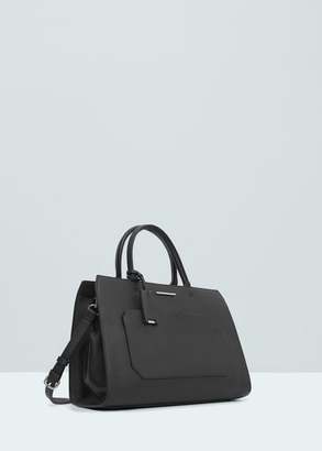 MANGO OUTLET Saffiano-effect tote bag