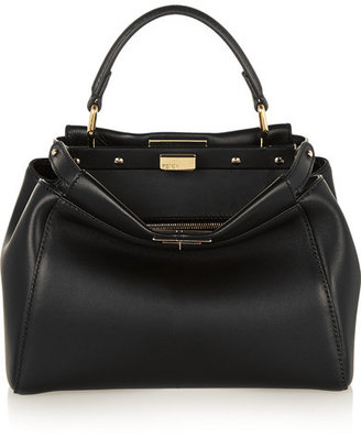 Fendi - Peekaboo Mini Leather Tote - Black