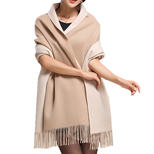 SAFERIN Womens Wool Shawls Wraps Scarves with Gift Box Large Winter Pashmina Shawl for Women (Scarf-Khaki Beige)
