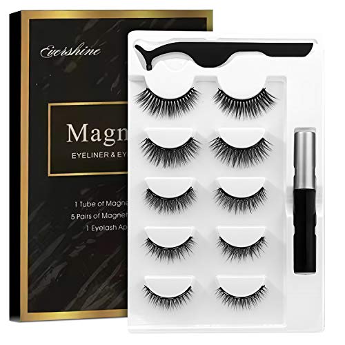 3D Magnetic Eyelashes Kit With Magnetic Eyeliner No Glue Needed (5-Pairs)