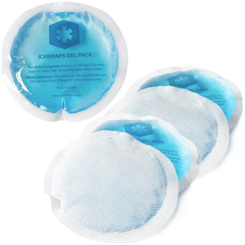 IceWraps Round Reusable Gel Ice Packs With Cloth Backing (5 Pack) - Great for Kids Injuries, Breastfeeding, Wisdom Teeth, Tired Eyes, Sinus Relief, First Aid Hot or Cold Compress