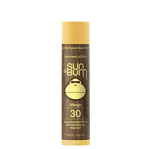 Sun Bum Mango Sunscreen Lip Balm, SPF 30, 0.15 oz Stick, 1 Count, Broad Spectrum UVA/UVB Protection, Hypoallergenic, Paraben Free, Gluten Free, Vegan