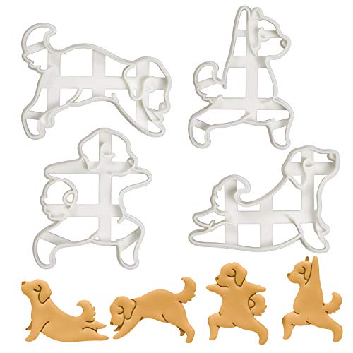 Set of 4 Yoga Dog cookie cutters 4 pieces