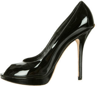 Christian Dior Patent Peep-Toe Pumps