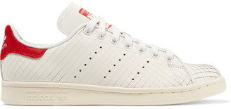 adidas Originals - Stan Smith Suede-trimmed Laser-cut Leather Sneakers - White