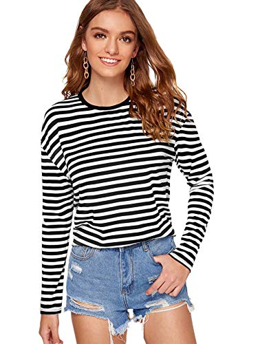 SweatyRocks Striped Tee Shirt 