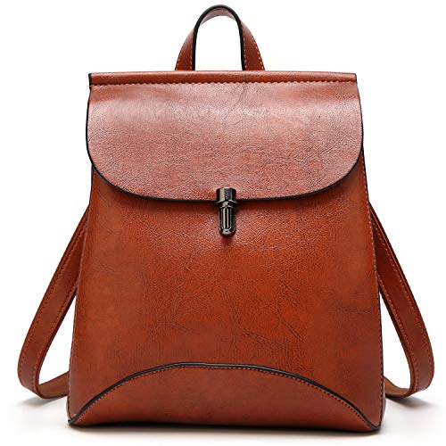 SiMYEER Women's Pu Leather Backpack Purse Ladies Casual Shoulder Bag School Bag for Ladies