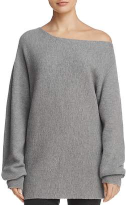 Theory Merino Wool Off-the-Shoulder Oversized Sweater