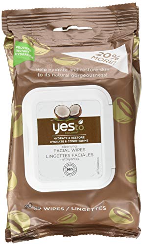 Yes To Coconut Hydrate & Restore Cleansing Facial Wipes, 30 Count
