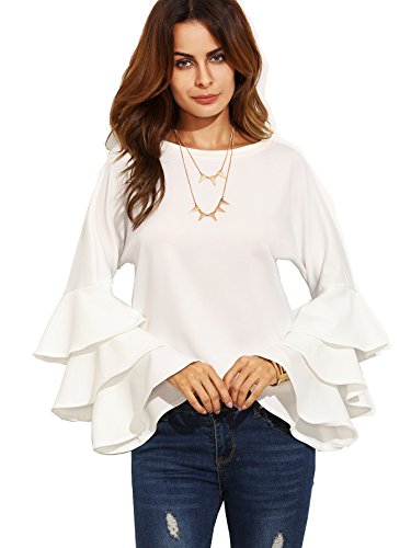 SheIn Ruffle Long Sleeve Blouse