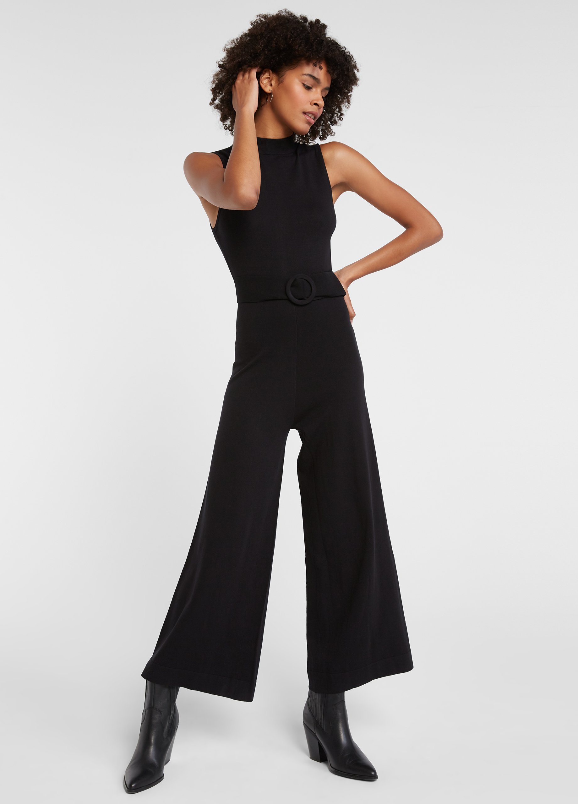 Belted Knit Jumpsuit