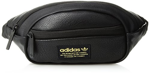 adidas Originals National PU Leather Waist Pack, Black Pu Leather/Gold, One Size