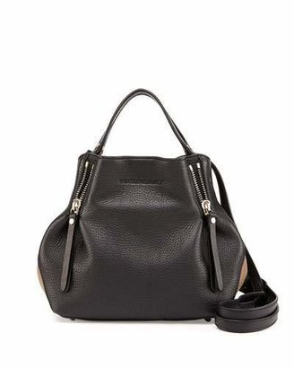 Burberry Leather Small Zip Tote Bag, Black