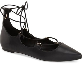 Topshop 'Fancy' Pointy Toe Ghillie Flat (Women)