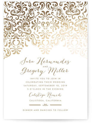 Black Tie Wedding Foil-Pressed Wedding Invitations