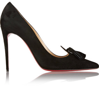 Christian Louboutin - Gwalior 100 Tasseled Suede Pumps - Black