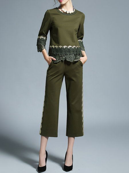 /4 Sleeve Two Piece Jumpsuit