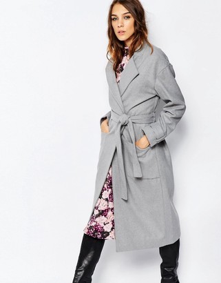 Neon Rose Belted Robe Coat