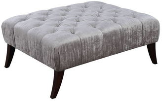 AC Pacific Josephine Grey Tufted Single Layer Ottoman
