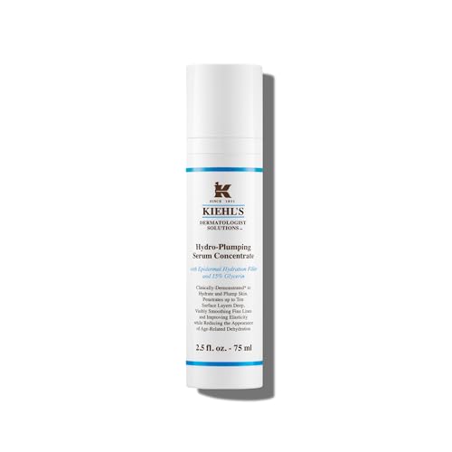 Kiehl's Hydro-Plumping Hydrating Serum, Plumps Skin, Improves Elasticity, Reduces Appearance of Dry Skin, All Skin Types, Ophthalmologist and Dermatologist Tested, Fragrance-Free - 2.5 fl oz