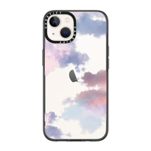 CASETiFY Compact iPhone 14 Case [2X Military Grade Drop Tested / 4ft Drop Protection] - Clouds - Clear Black