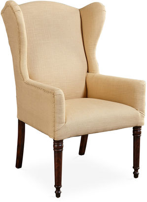 One Kings Lane Geoffrey Wingback Chair, Cream Linen