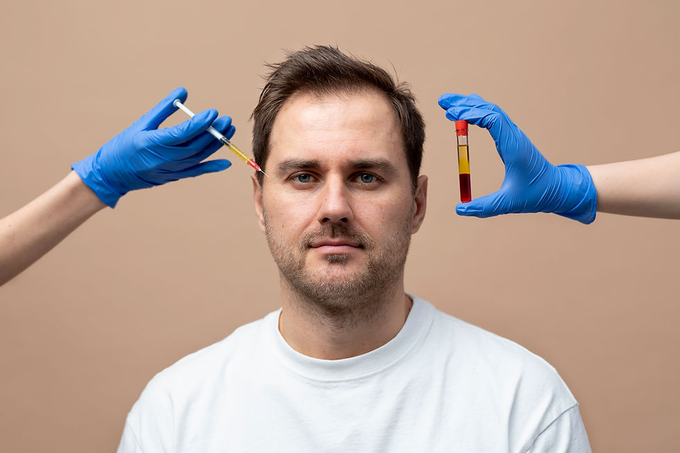 Patient’s own blood being prepared for PRP and PRF therapy