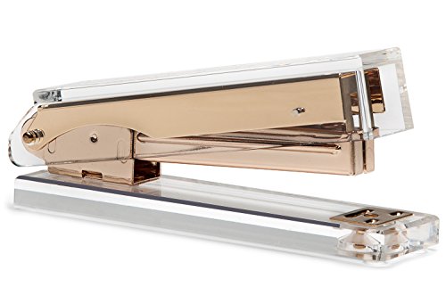 Acrylic & Gold Stapler by OfficeGoods - A Classic Modern Design to Brighten Up Your Desk - Elegant Office Desk Accessory