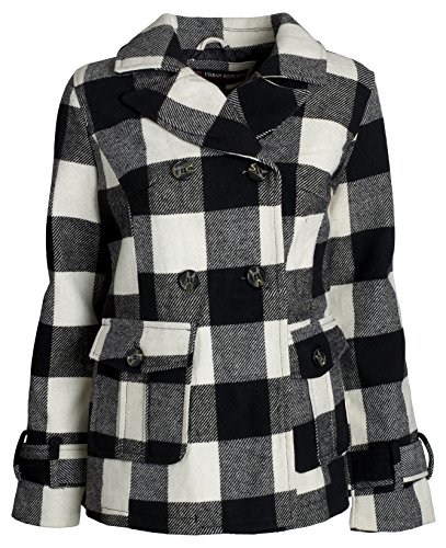 Wool Look Padded Peacoat Jacket