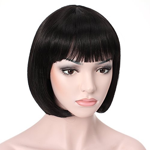 10u0022 Short Straight Hair Flapper Cosplay Costume Bob Wig
