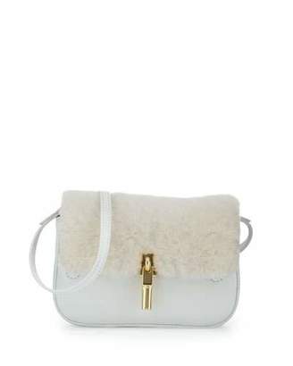 Elizabeth and James Cynnie Nano Shearling Crossbody Fur Bag, Vanilla