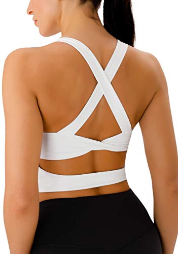 Workout Tops for Women Criss-Cross Back Padded Sports Bras