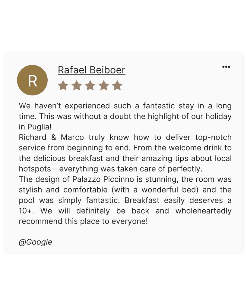 Guest Reviews at Palazzo Piccinno