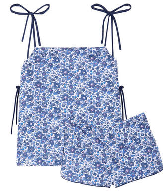 Three J NYC - Brigette Floral-print Cotton-poplin Pajama Set - Blue