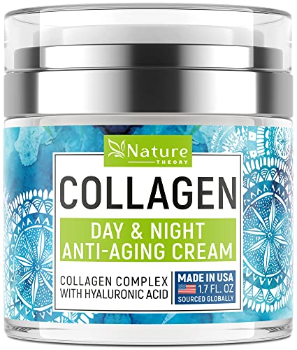 Face Moisturizer Collagen Retinol Cream with Hyaluronic Acid - Day u0026 Night Cream - Skin Tightening Cream for Face - Anti Aging Face Cream - 1.7oz