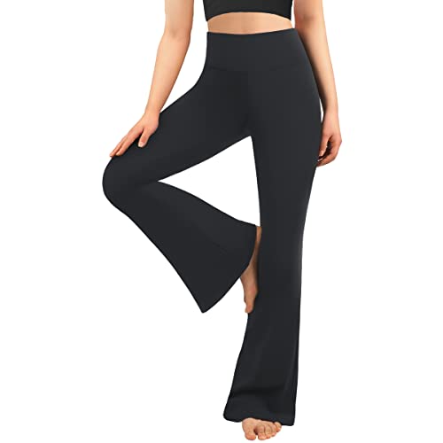 MOREFEEL Women's Black Flare Yoga Leggings