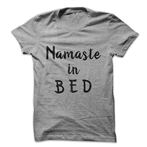 Mad Over Shirts Namaste In Bed Sleepy Hindi Meme Men's XXL Heathered White T Shirt