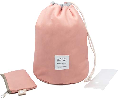 Tancendes Waterproof Travel, Makeup, Cosmetic Bag, Travel Kit Organizer, Bathroom Storage Cosmetic Bag Carry Case, Toiletry Bag, Pink