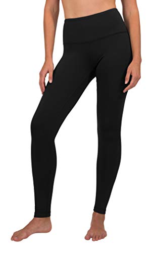 90 Degree By Reflex High Waist Fleece Lined Leggings - Yoga Pants - Black - Large