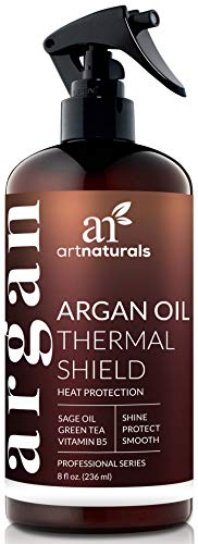 ArtNaturals Thermal Hair Protector Spray - (8 Fl Oz / 236ml) - Heat Protectant Spray against Flat Iron Heat - Argan Oil Preventing Damage, Breakage and Split Ends - Sulfate Free